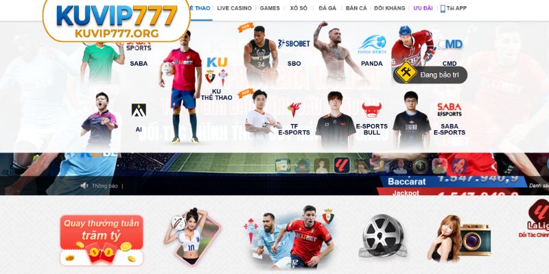 Đặt cược thể thao KUVIP777 hợp pháp, bảo mật