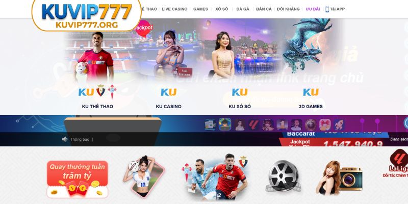 Tiện ích sau khi tải app KUVIP777